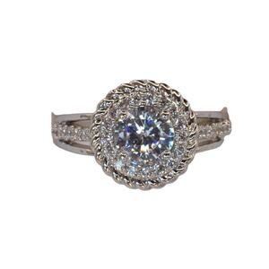 NWOT Fragrant Jewels Multi-Stone Round CZ Halo Ring Size 8 US